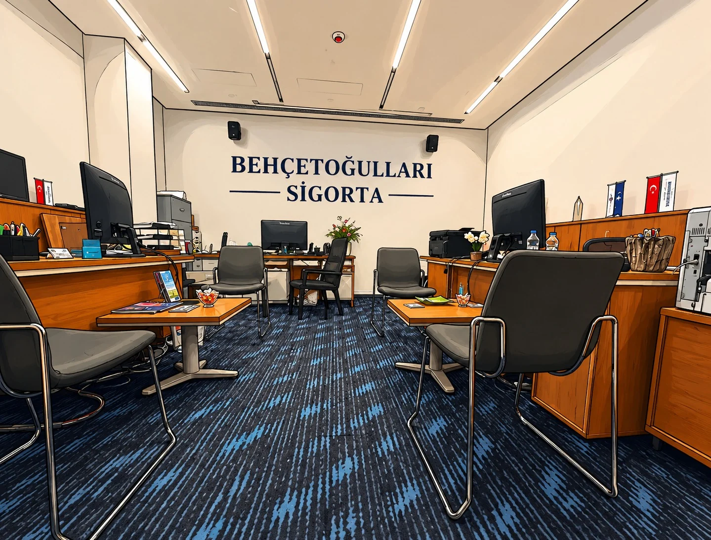 Behçetoğulları Sigorta Zeytinburnu ofisinin iç görünümü